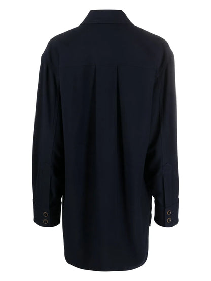 Pointed-Collar Button-Up Shirt