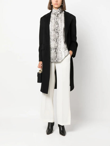 Single-Breasted Wool Midi Coat
