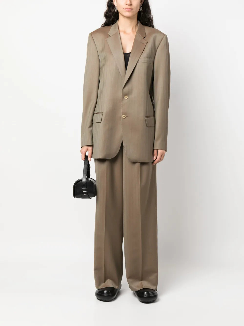 Wide-Leg Wool Tailored Trousers