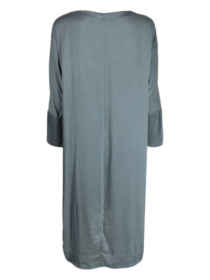 Boat-Neck Stretch-Silk Midi Dress