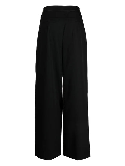 Double-Layer Wide-Leg Wool Trousers