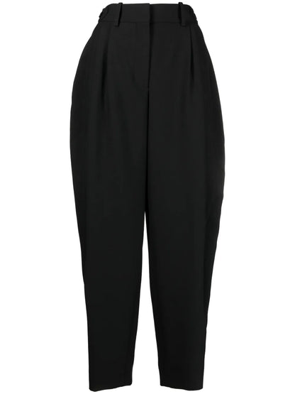 Pleated Wide-Leg Wool Trousers