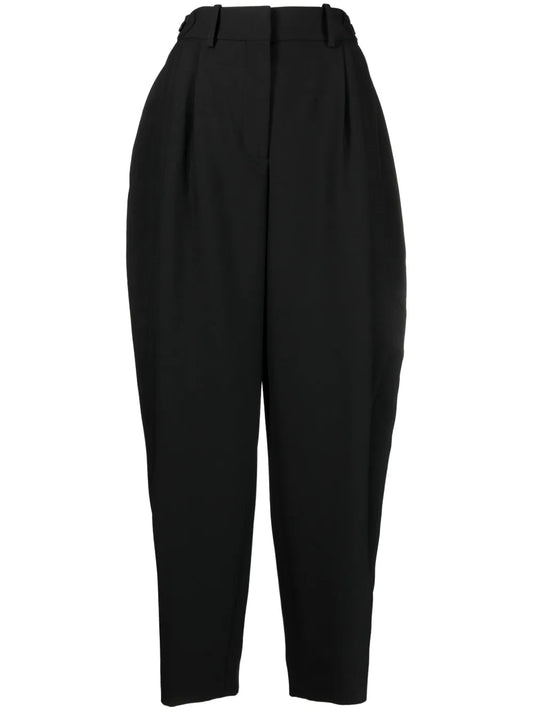 Pleated Wide-Leg Wool Trousers
