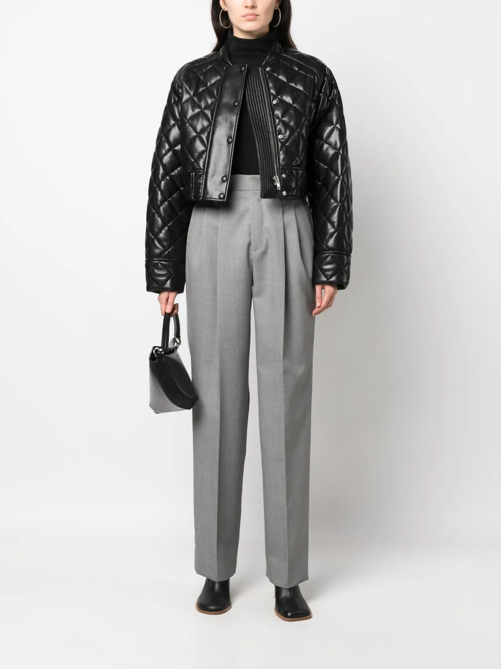 High-Waist Straight-Leg Trousers