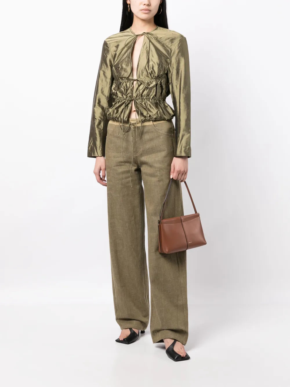 Metallic-Effect Silk Jacket