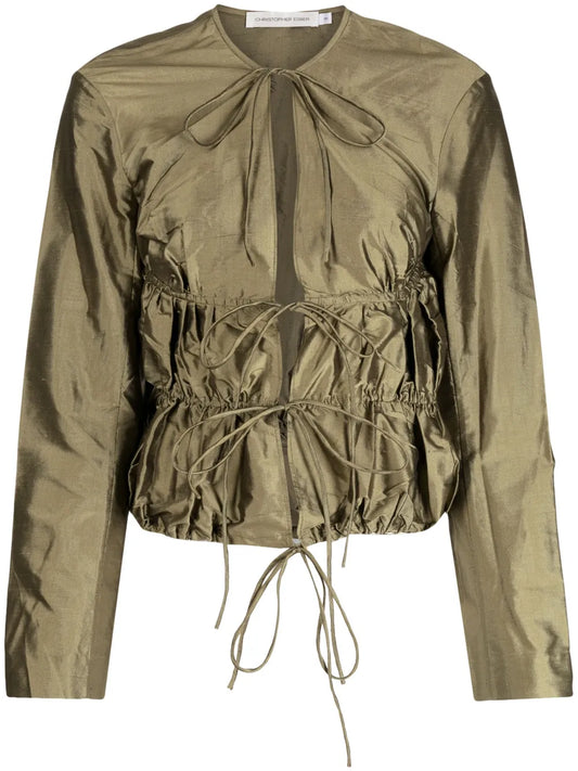 Metallic-Effect Silk Jacket
