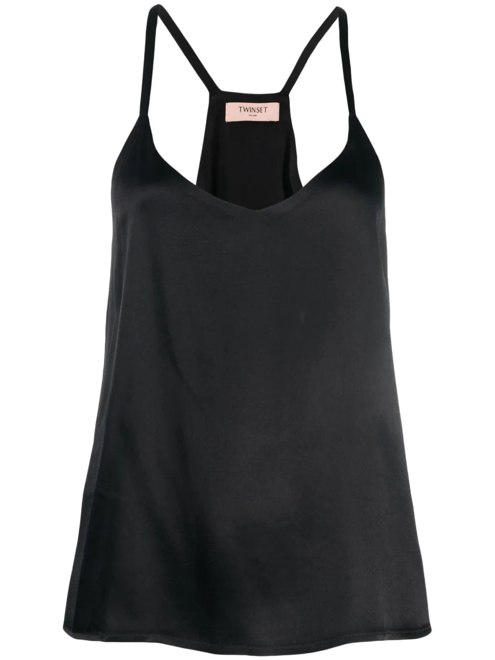 Satin-Finish V-Neck Tank Top