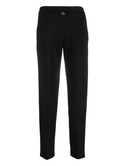 Drawstring-Waits Straight-Leg Trousers