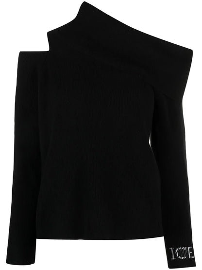 Logo-Print Cut-Out Detailing Jumper