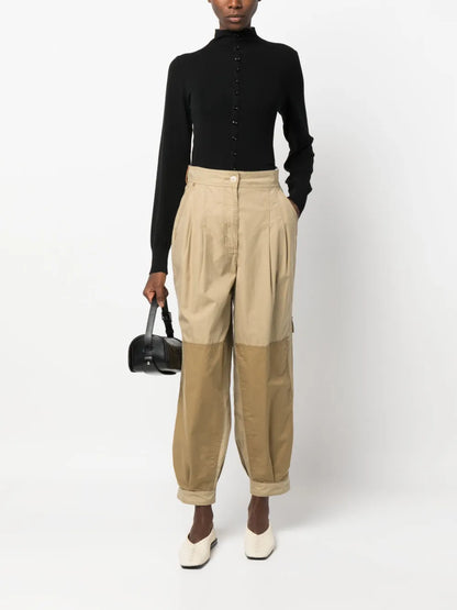 High-Neck Wool Cardigan