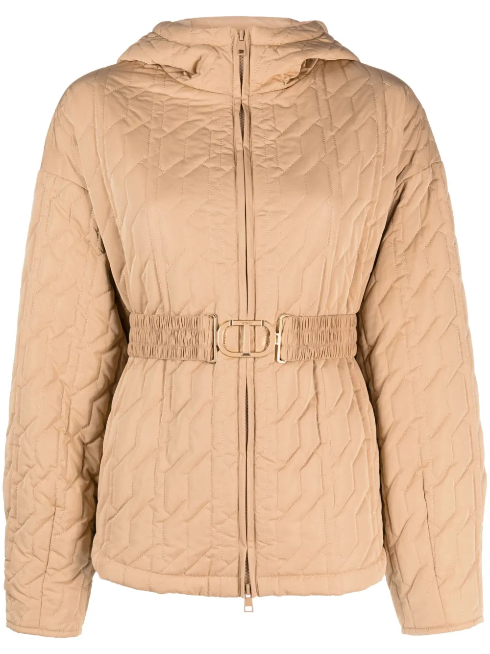 Logo-Belt Quilted Jacket
