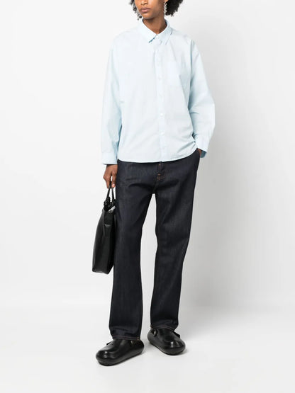 Long-Sleeve Button-Fastening Shirt