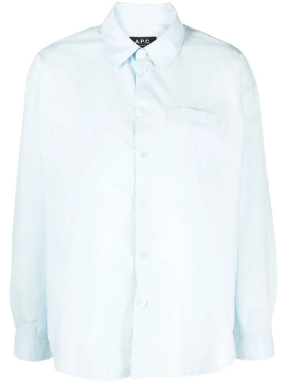 Long-Sleeve Button-Fastening Shirt