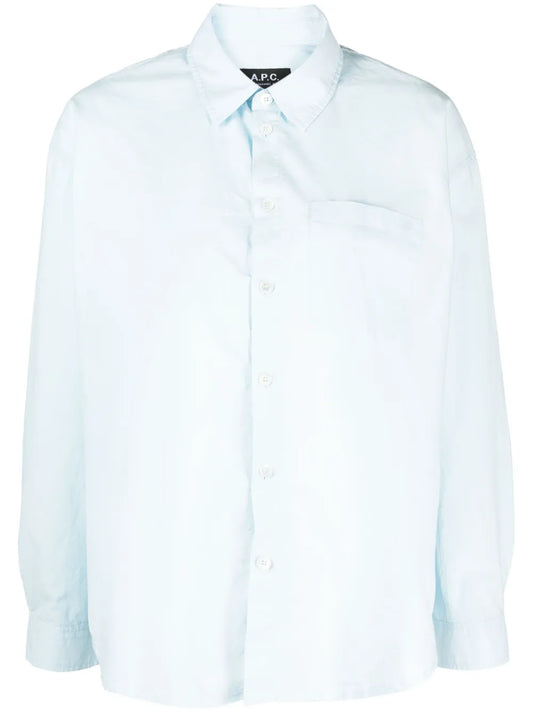 Long-Sleeve Button-Fastening Shirt