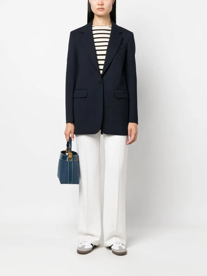 Single-Breasted Wool-Blend Blazer