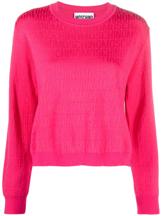 Logo-Jacquard Wool Jumper