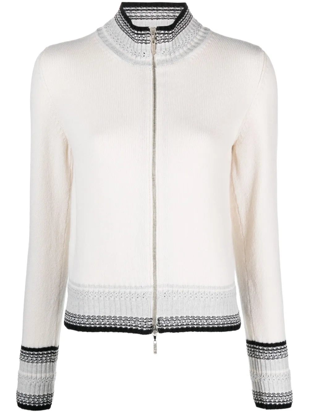 Mottled Zip-Up Cashmere Cardigan