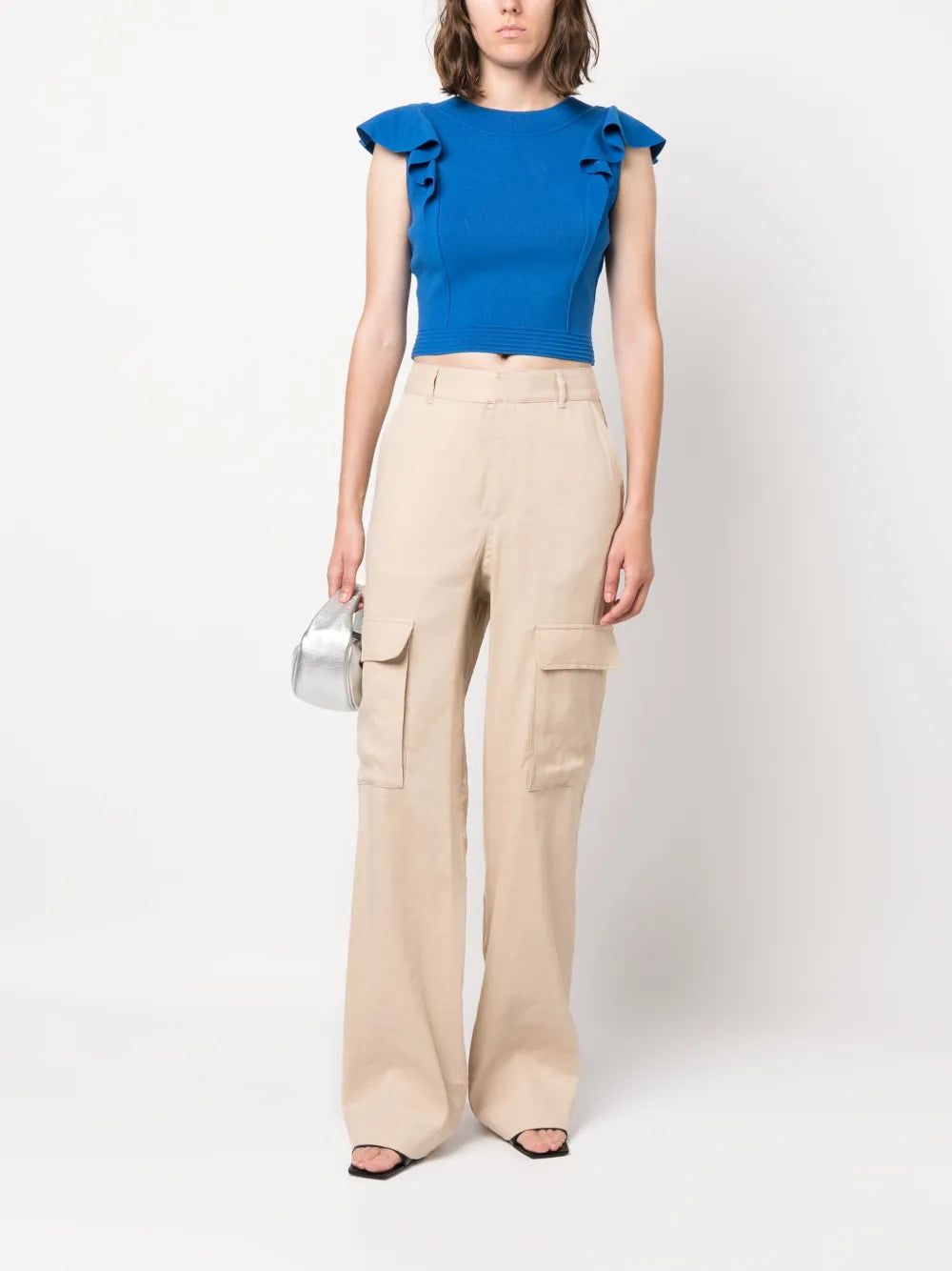 Ruffled Crop Knitted Top