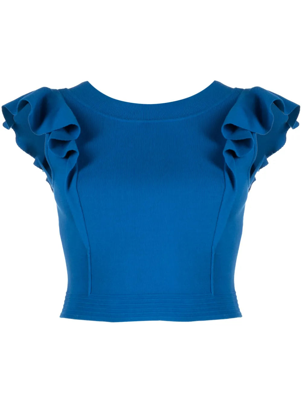 Ruffled Crop Knitted Top