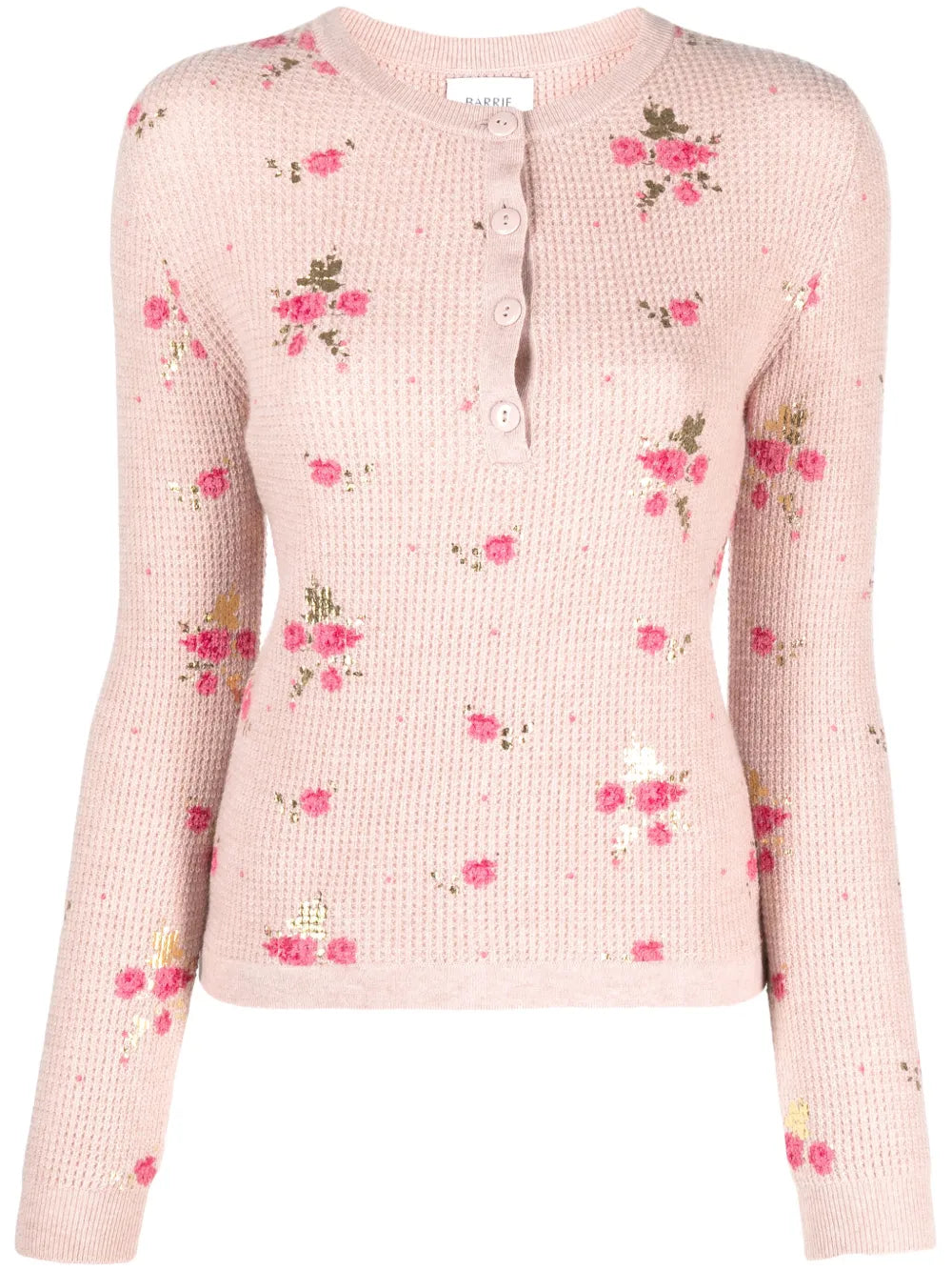 Floral-Print Waffle-Knit Jumper