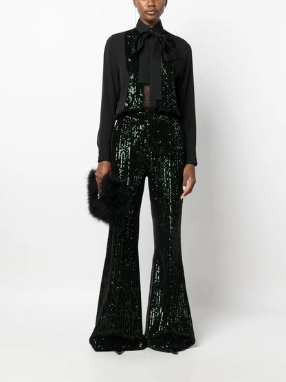 Sequinned Flared Trousers