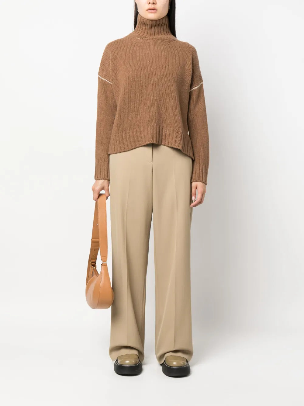 Contrasting-Stitch Knitted Jumper
