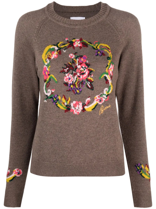 Floral Intarsia-Knit Cashmere Jumper