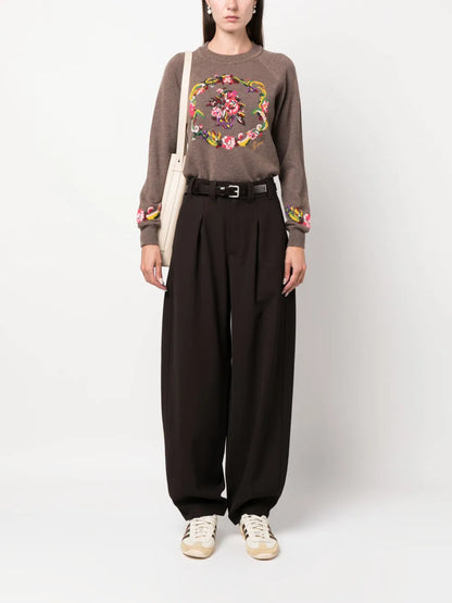 Floral Intarsia-Knit Cashmere Jumper