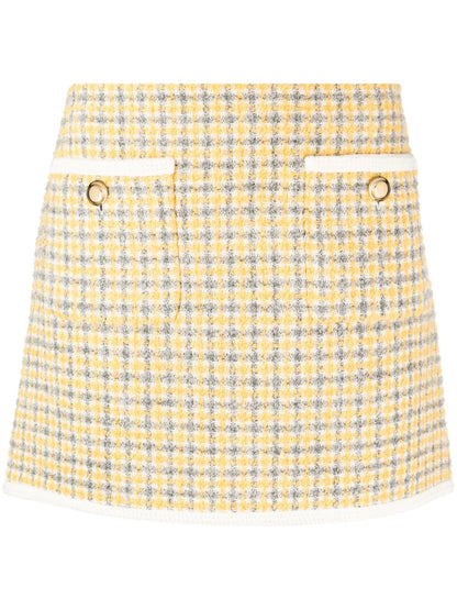 Bouclé Check-Pattern Miniskirt