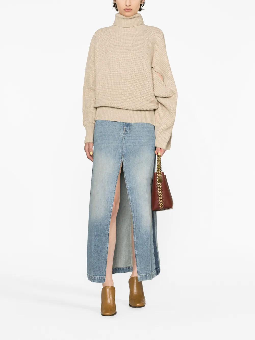 Regenerated-Cashmere Cape Jumper