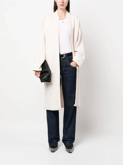 Wool-Cashmere Blend Mid-Length Coat