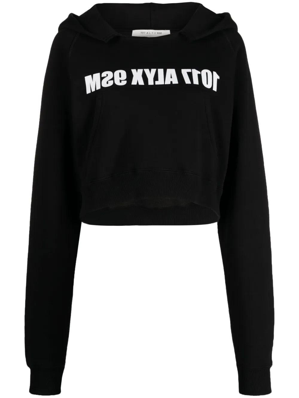 Logo-Print Cropped Cotton Hoodie
