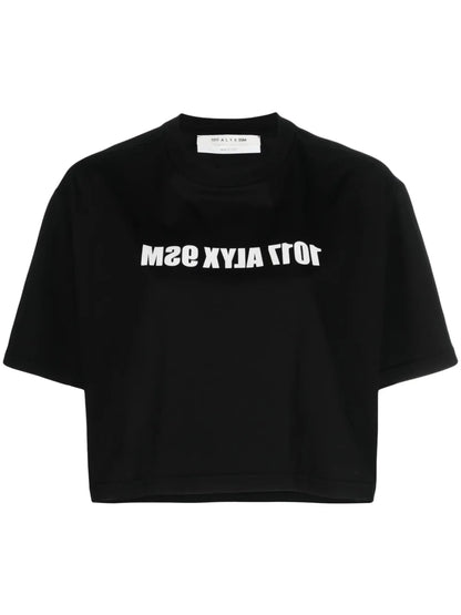 Logo-Print Cropped Cotton T-Shirt