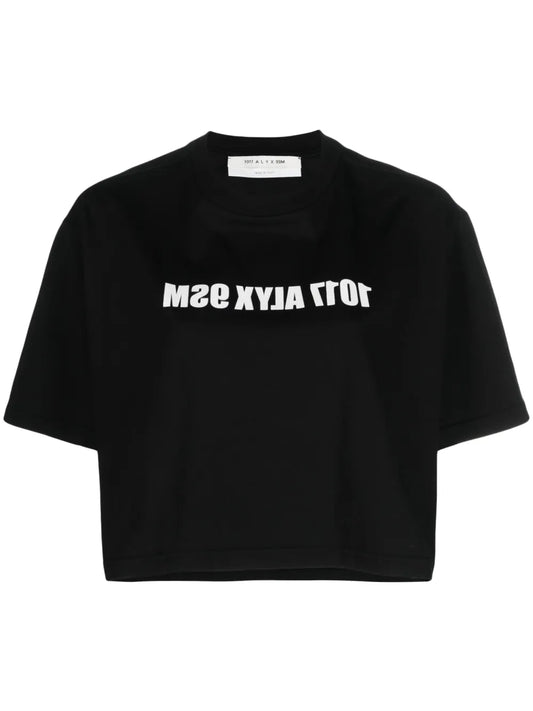 Logo-Print Cropped Cotton T-Shirt