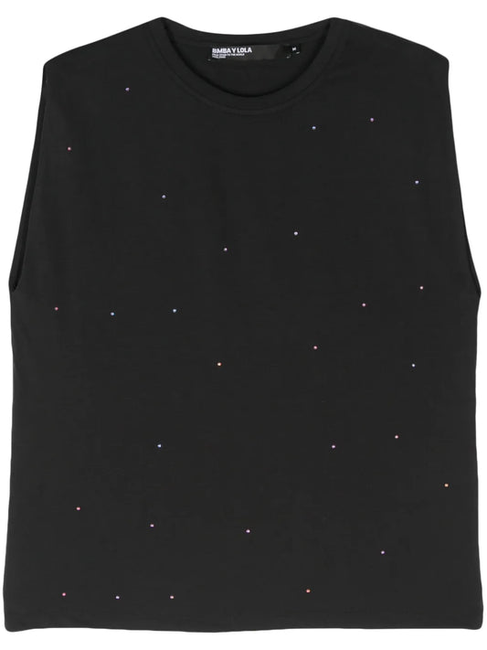 Sleeveless Crystal-Embellished Top