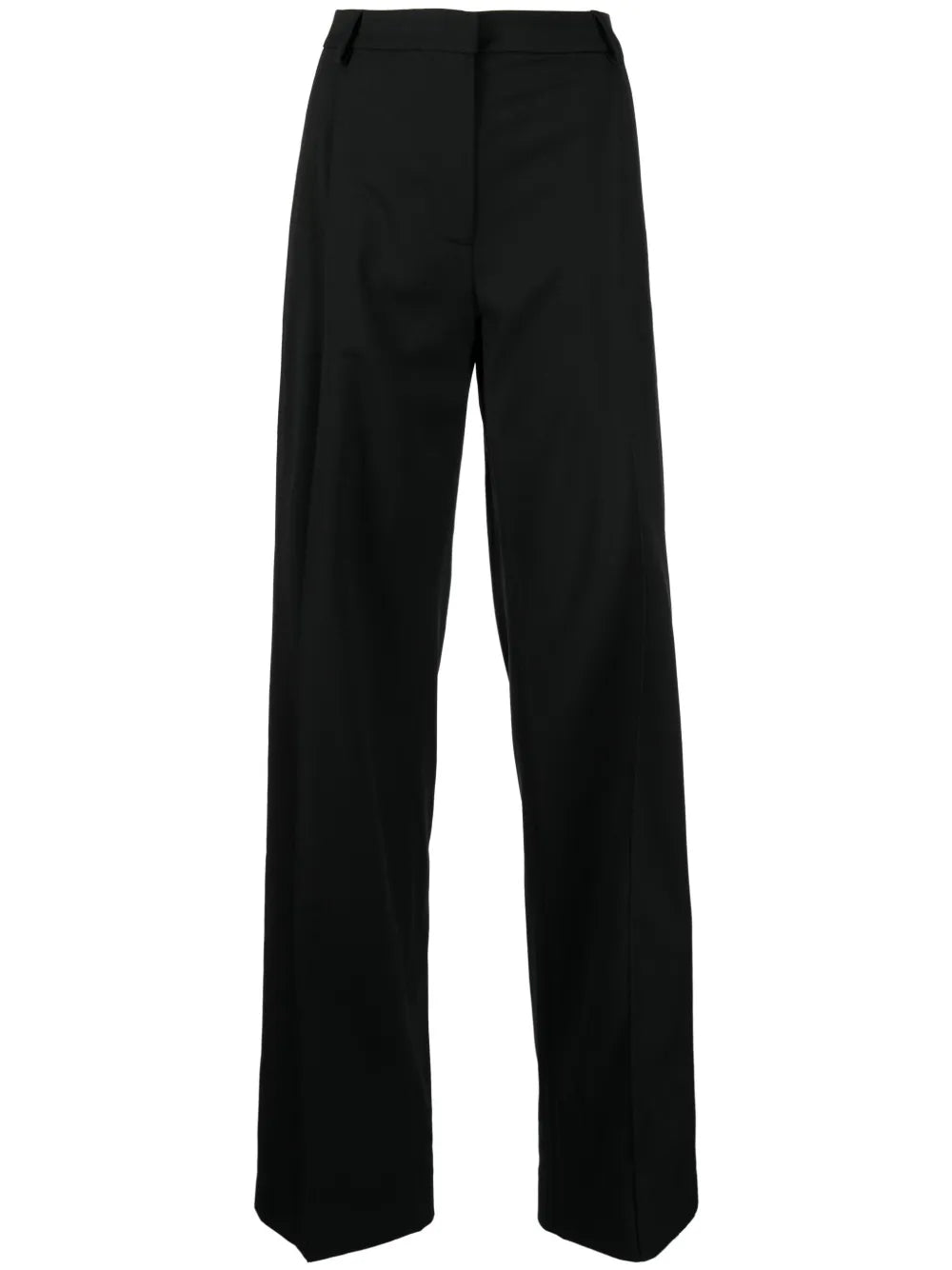 Wide-Leg Pleated Trousers