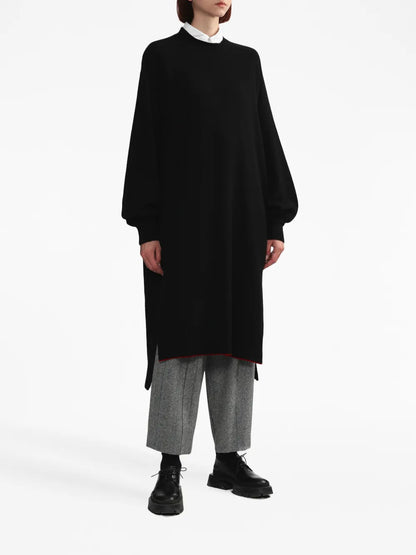 Crew-Neck Knitted Dress
