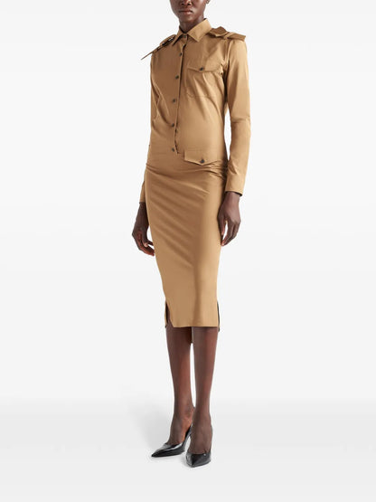Triangle-Logo Cotton Shirtdress