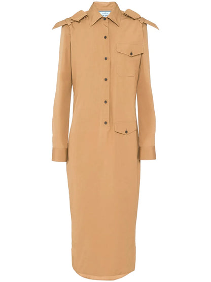 Triangle-Logo Cotton Shirtdress