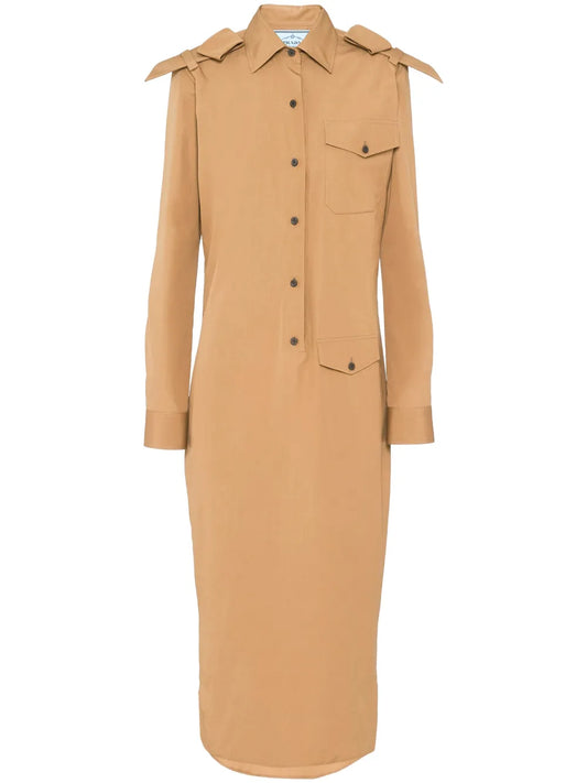 Triangle-Logo Cotton Shirtdress