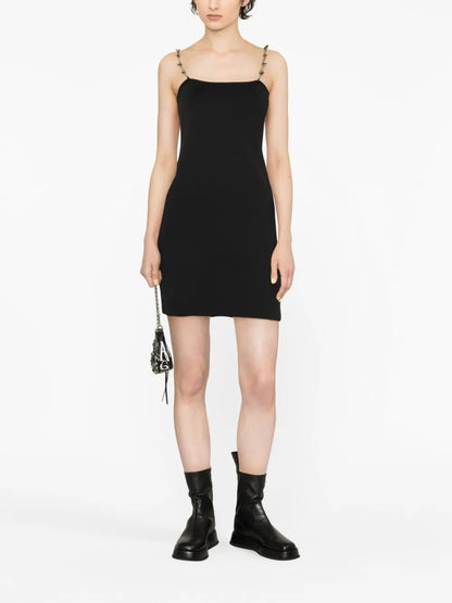 Studded Chain-Strap Minidress