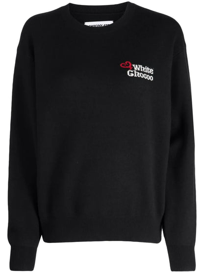 Intarsia-Knit Logo Crew-Neck Jumper