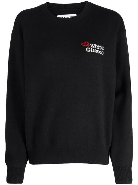 Intarsia-Knit Logo Crew-Neck Jumper