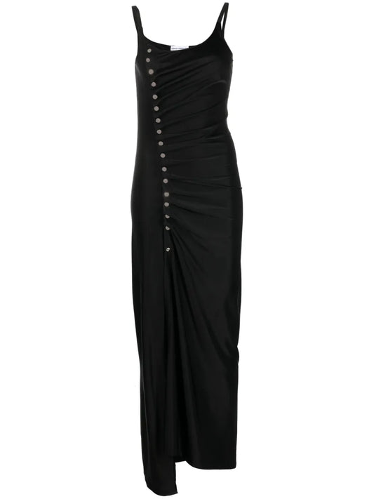 Asymmetric Satin Maxi Dress