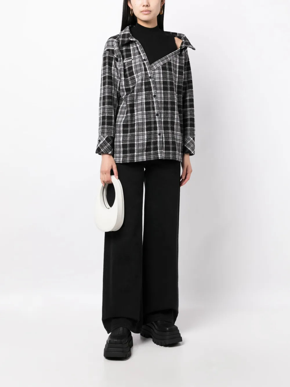 Layered Check-Pattern Shirt