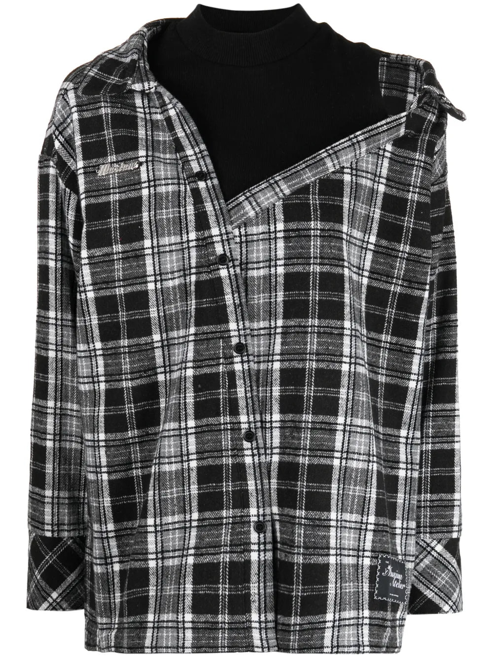 Layered Check-Pattern Shirt