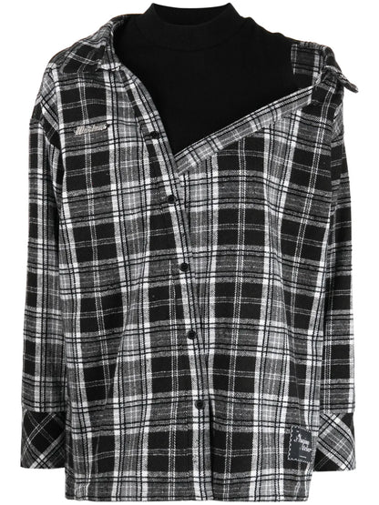 Layered Check-Pattern Shirt