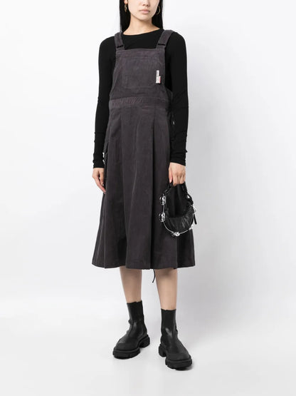 Logo-Patch Corduroy Dress