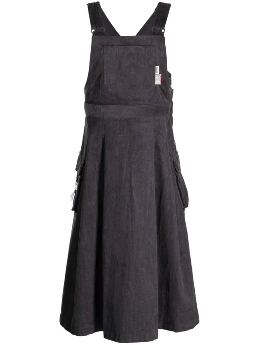Logo-Patch Corduroy Dress