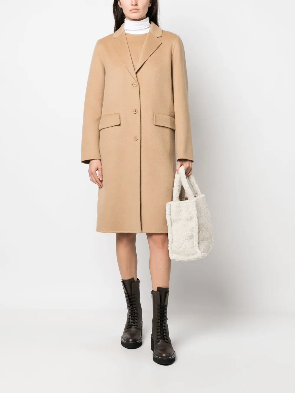 Notched-Lapels Single-Breasted Coat